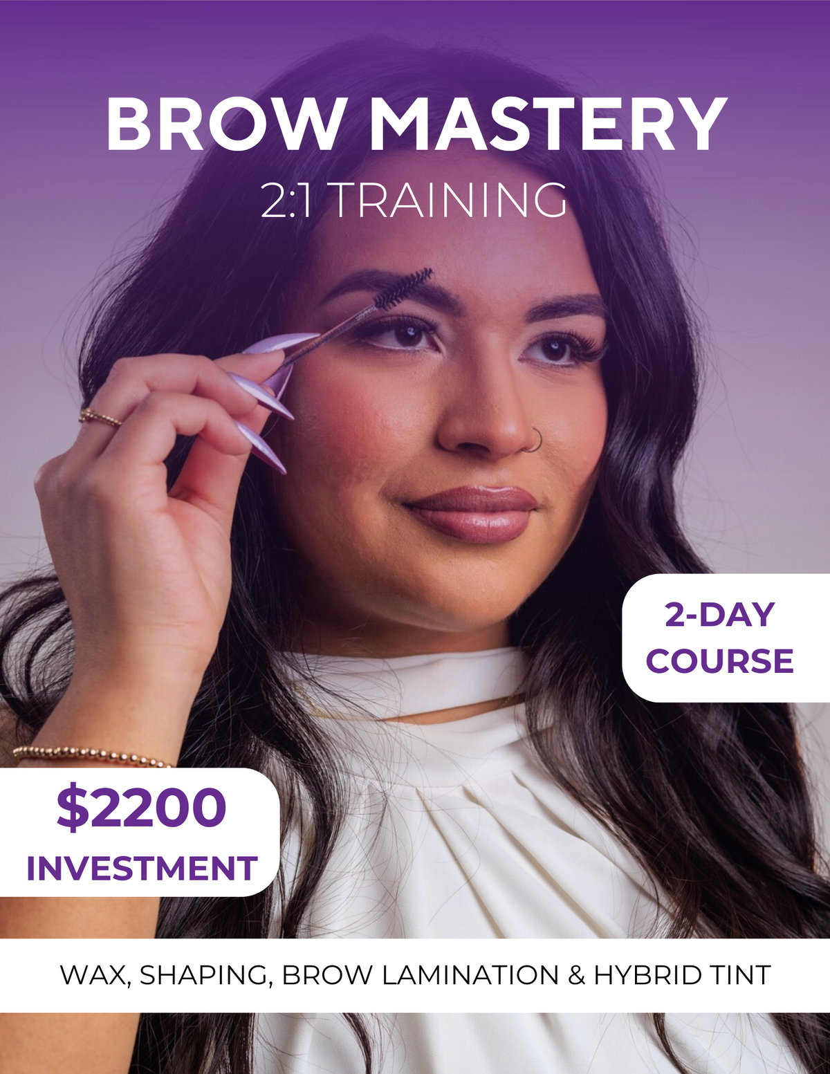Beginner 2-Day Brow Mastery: Wax, Shaping, Lamination & Hybrid Tint